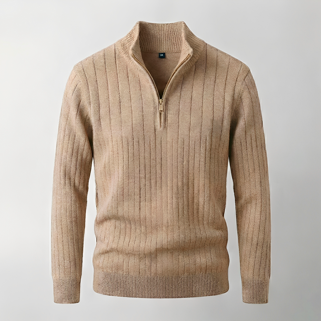 Quarter-Zip Cotton Sweater
