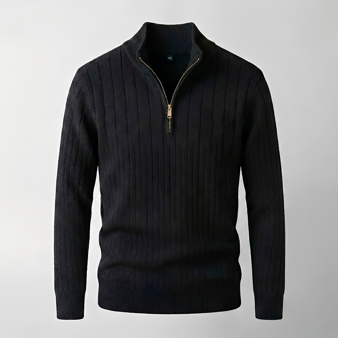 Quarter-Zip Cotton Sweater