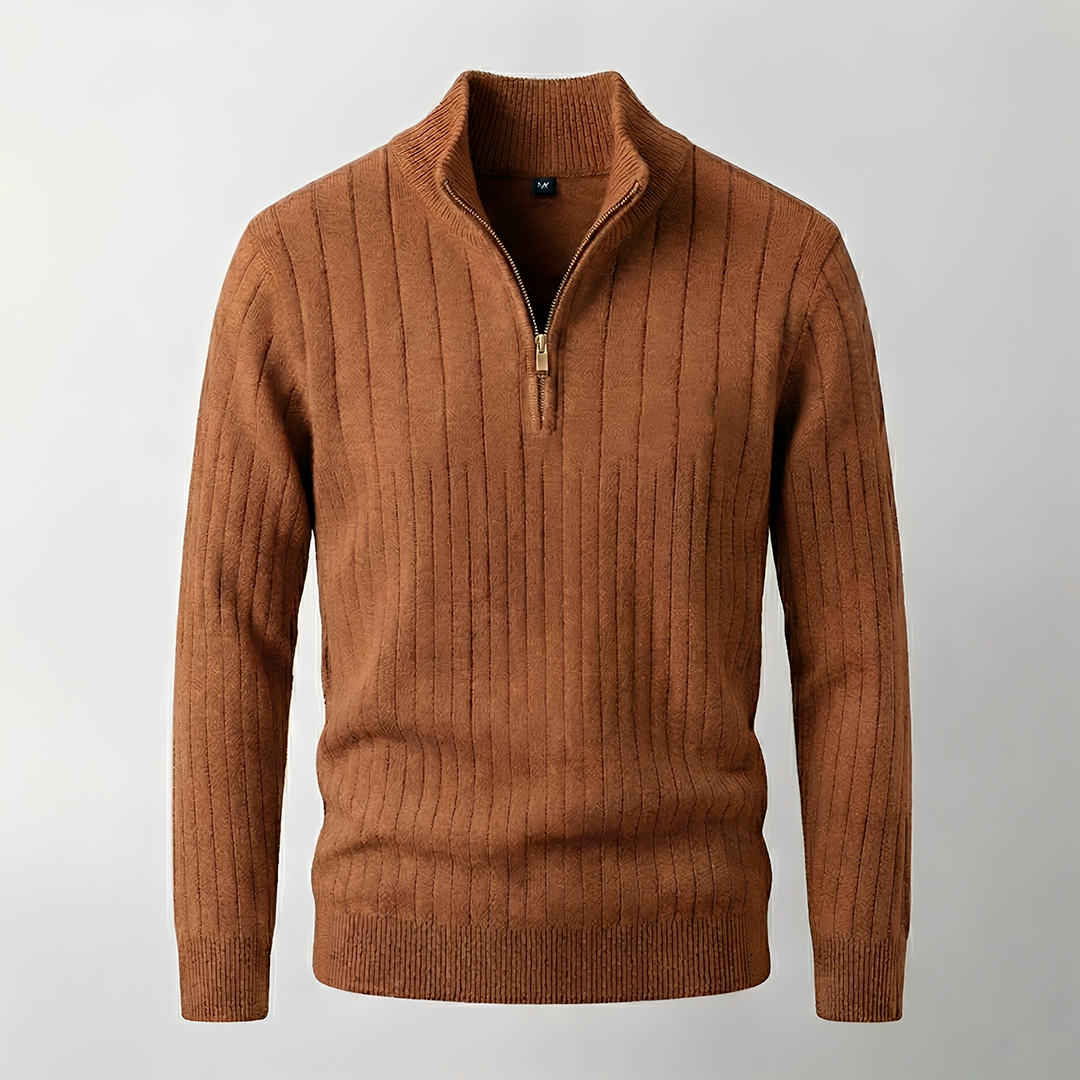 Quarter-Zip Cotton Sweater