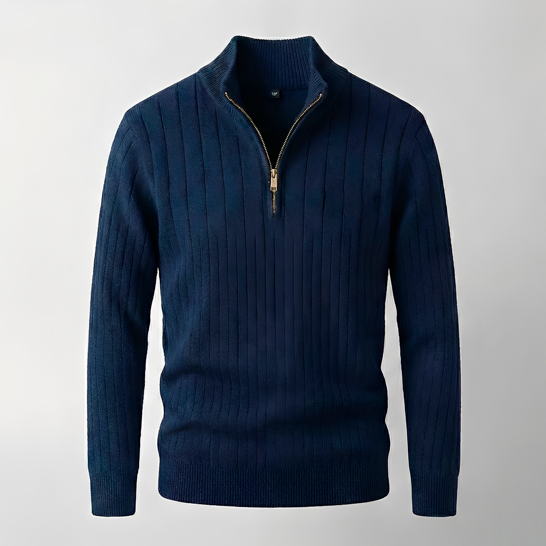 Quarter-Zip Cotton Sweater