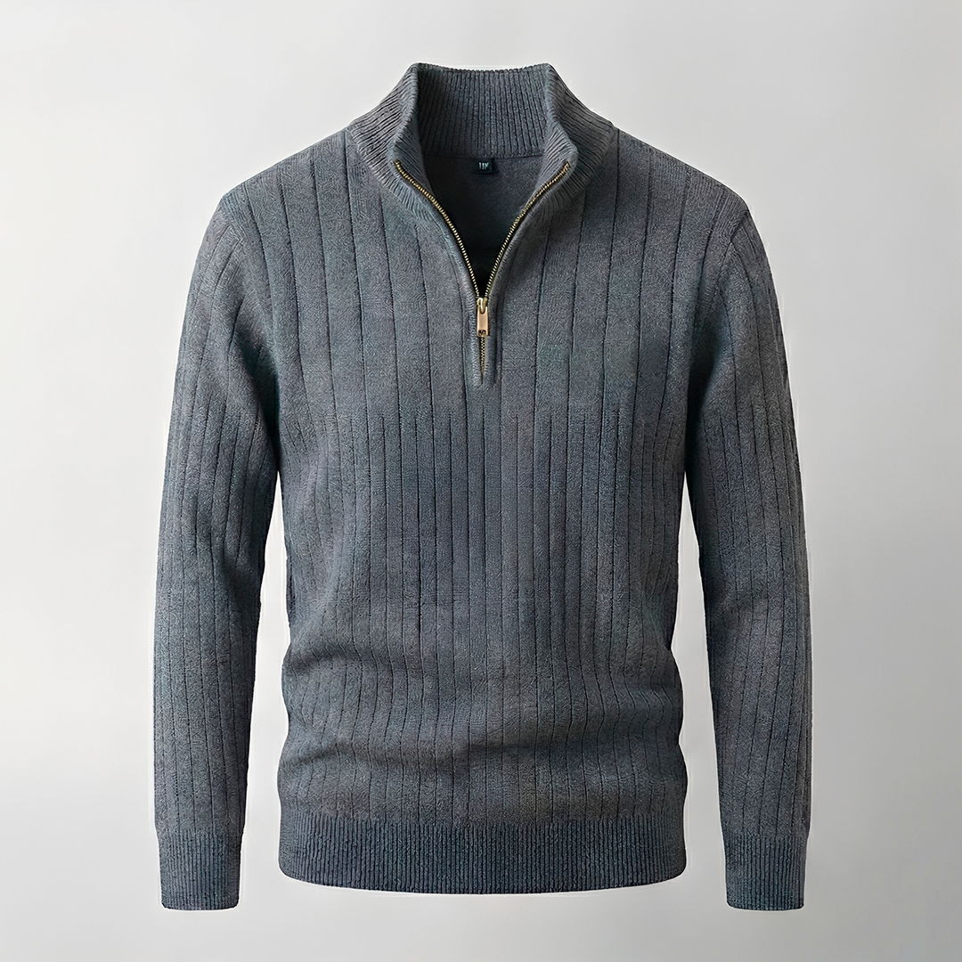 Quarter-Zip Cotton Sweater