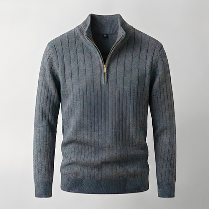 Quarter-Zip Cotton Sweater